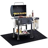 Under The Grill Mat, (36 X 60 Inches) ，BBQ Grilling Gear Gas Electric Grill – Use This Absorbent Grill Pad Floor Mat To Protect Decks Patios From Grease Splatter And Other Messes
