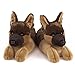 Everberry German Shepherd Slippers for Women and Men - Fuzzy Plush Dog Slippers for Adults