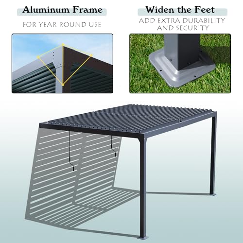 BPS 13x10 Wall-Mounted Louvered Pergola Review: Adjustable Aluminum Roof for Patios image 20