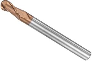 CoCud Ball Nose End Mill, 2.5mm Radius 5mm Shank 50mm Length, AlTiN Coated M30 Tungsten Carbide 2 Flutes Milling Cutter Bit -