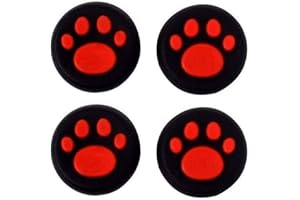 Neuvikter 4 Pcs for PS4 PS3 PS2 Xbox 360 ONE Controller Rubber Silicone Cap Thumbstick Thumb Stick X Cover Case Skin Joystick Grip Grips (Black Red)