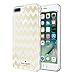 Kate Spade New York Phone Case | For Apple iPhone 8 Plus, iPhone 7 Plus, iPhone 6S Plus, and iPhone 6 Plus | Protective Phone Cases with Clear Design and Drop Protection - Chevron Gold / Clear