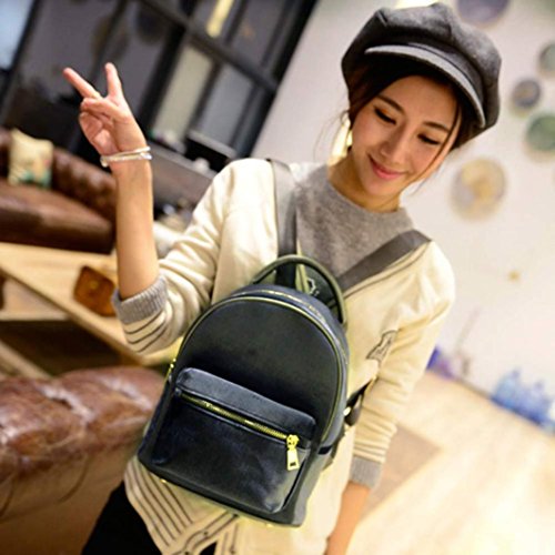 Gillberry Women Gold Velvet Small Rucksack Backpack School Book Shoulder Bag (Gray)