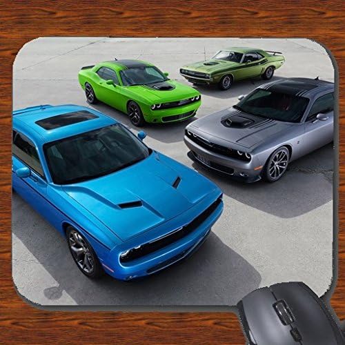 Crazy Happy Tees Dodge Challenger Old to New Model Mouse Pad