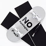 P-Rep No Apologies 32mm Graphic Complete Wooden Fingerboard w CNC Lathed Bearing Wheels