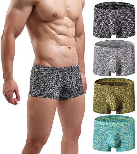 MAKEIIT Men's Underwear Boxer Briefs Breathable Bulge Pouch Underpants Low Rise Elastic