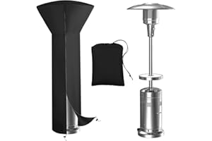 Vailge Patio Heater Covers with Zipper and Storage Bag,Heavy Duty 600D Oxford Waterproof Outdoor Heater Cover Wind-Resistant Dustproof UV-Resistant,Black,89'' Height x 33" Dome x 19" Base