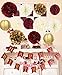 Burgundy Gold Birthday Party Decorations Women/Burgundy Gold HAPPY BIRTHDAY Banner Foil Curtains Balloons for Fall Birthday Party Decorations Women