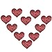 Ypser Multi Colors Nipple Cover Satin Pasties Disposable Adhesive Breast Petals(5 Pairs Heart Glitter-Red)