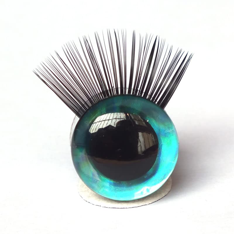 20Pcs 3D Safety Glitter Toy Eyes with Eyelashes for Crocheting, 16mm (0.63