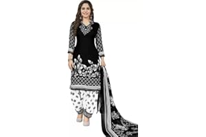 Striwaa Readymade Punjabi Salwar Suit of Crepe Fabric with Chiffon Dupatta for Women