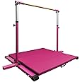 GLANT Gymnastic Kip Bar,Horizontal Bar for Kids Girls Junior,3' to 5' Adjustable Height,Home Gym Equipment,Ideal for Indoor and Home Training,1-4 Levels,300lbs Weight Capacity