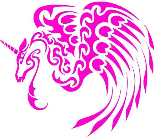 ThatVinylPlace 20 Cm Heigth By 17 Cm Max Pink Unicorn, Ponny, Horse, Tatto, Car Decal, Car Sticker, Wall Sticker, Door, Window, Patio, Bedroom, Room, Kitchen