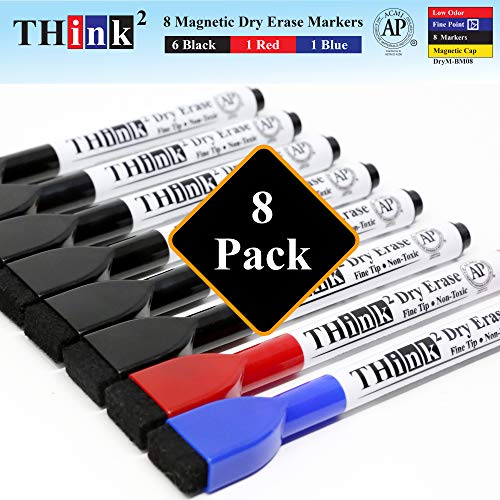 [8 Markers 3 Colors] Think2 Mini Dry Erase Markers with