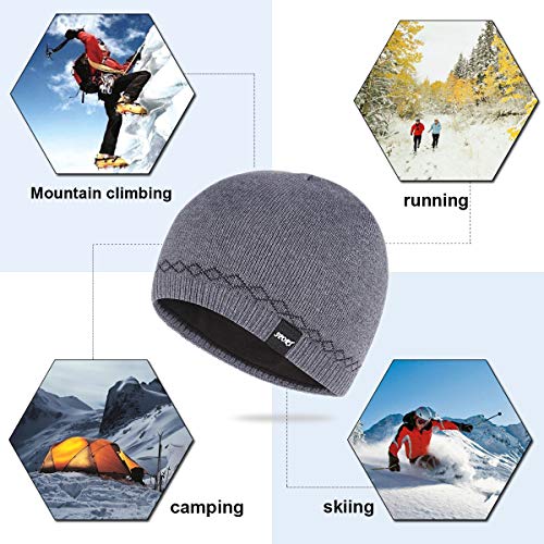 OMECHY Mens Watch Hat Winter Warm Knitting Hats Plain Cuffed Toboggan Beanie Skull Cap Navy - Thumbnail 7
