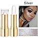 3 Colors Illuminator Highlighter Makeup Sticks Cosmetics Whitening Cream Contour Concealer Sticks Shimmer Foundation Stick Face Cheeks Eye Nose Highlight Concealer Pen，Gold, silver and brown (3 PCS)