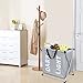 Chrislley X-Frame Double Laundry Basket 2 Section Oxford Dirty Laundry Hamper Sorter Waterproof with Handles (Light Grey)