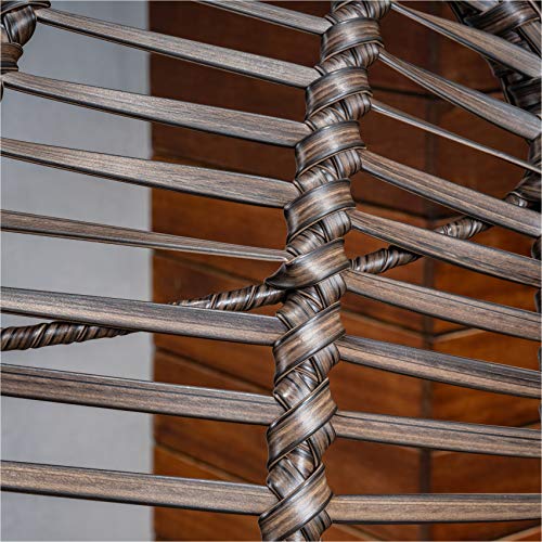 Hanover Isla Wicker Cushion Hanging Egg Chair, Brown/Taupe Beachfront Decor