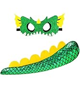 Dinosaur Dragon Tail Costume for Kids Dino-Mask Halloween Dress-up Costumes as Boys Girls Birthda...