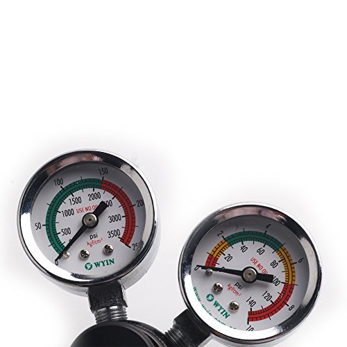 Fzone CO2 Regulator Aquarium Big Dual Gauge Display with Bubble Counter and Check Valve w/Solenoid 110V Fits Standard US Tanks Easy to Adjust CO2 Level Comes w/Tools