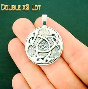 Double x2 LOT 2 Celtic Knot Charms Large Size Trinity ...