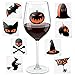 Lulu & You Halloween Party Wine Glass Markers - Fun Decoration Props - Wine Charms Alternative