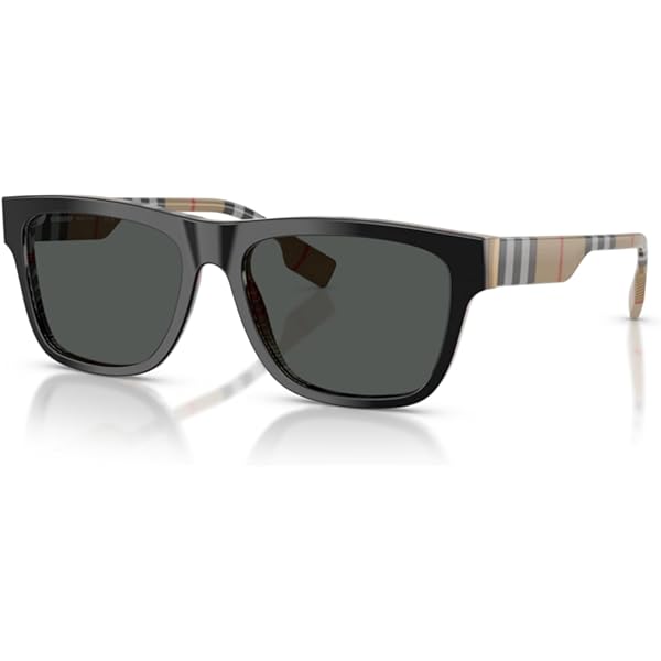 Amazon.com: BURBERRY BE4181 300187 58M Black/Grey Square