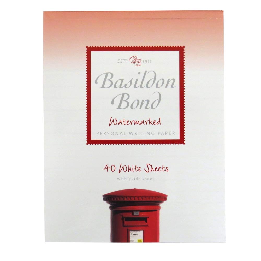 Basildon Bond Watermarked Personal Writing Paper - 40 Pages - 178x137mm - Color: White