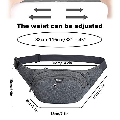 Yooluan Waterdichte Bum Taille Tas 3 Zip Zakken Reizen Wandelen Outdoor Sport Bum Bag Vakantie Geld Hip Pouch Pack… - Image 6