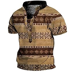 Mens Summer Crew Neck Basic Tees Bohemia Blouses