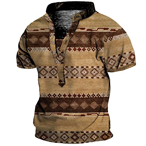 Mens Summer Crew Neck Basic Tees Bohemia Blouses