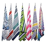 Elite Trend Microfiber Beach Towel for Travel:Oversized XL 78 x 35 and 63x63 Inch Quick Drying, Lightweight, Fast Dry Shower & Body Towels, Sand Free, Perfect