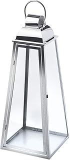 Kobolo Große XXL Laterne Edelstahllaterne Windlicht Marseille aus Glas und Edelstahl