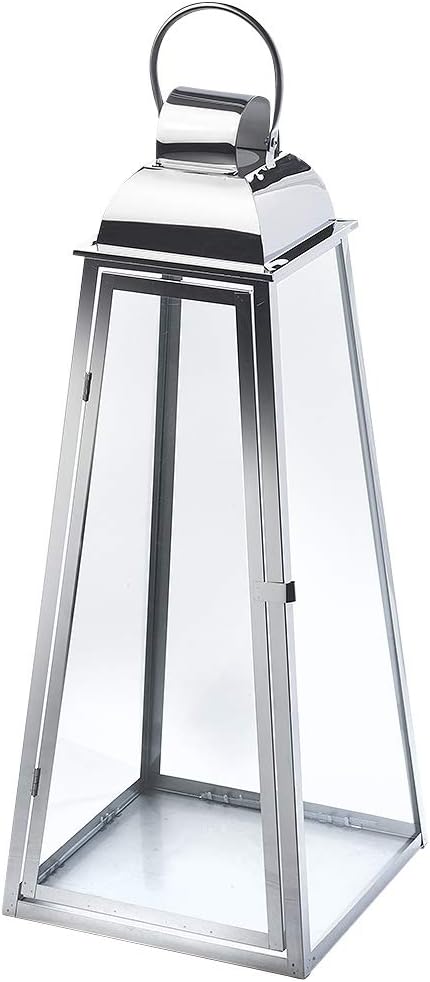 Kobolo Große XXL Laterne Edelstahllaterne Windlicht Marseille aus Glas und Edelstahl