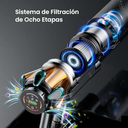 Aspirador Sem Fios 55KPa/650W/70Min Tapetes/Pelos de Animais/Pavimentos Duros