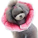 Bolbove Pink Dots Pet Soft & Stylish Cone Recovery E-Collar for Dogs & Cats (4#)
