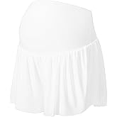 EXARUS Maternity Shorts Butterfly Pregnancy Flowy Skirt Skorts Athletic Workout 2 in 1 Gym Active Over The Belly