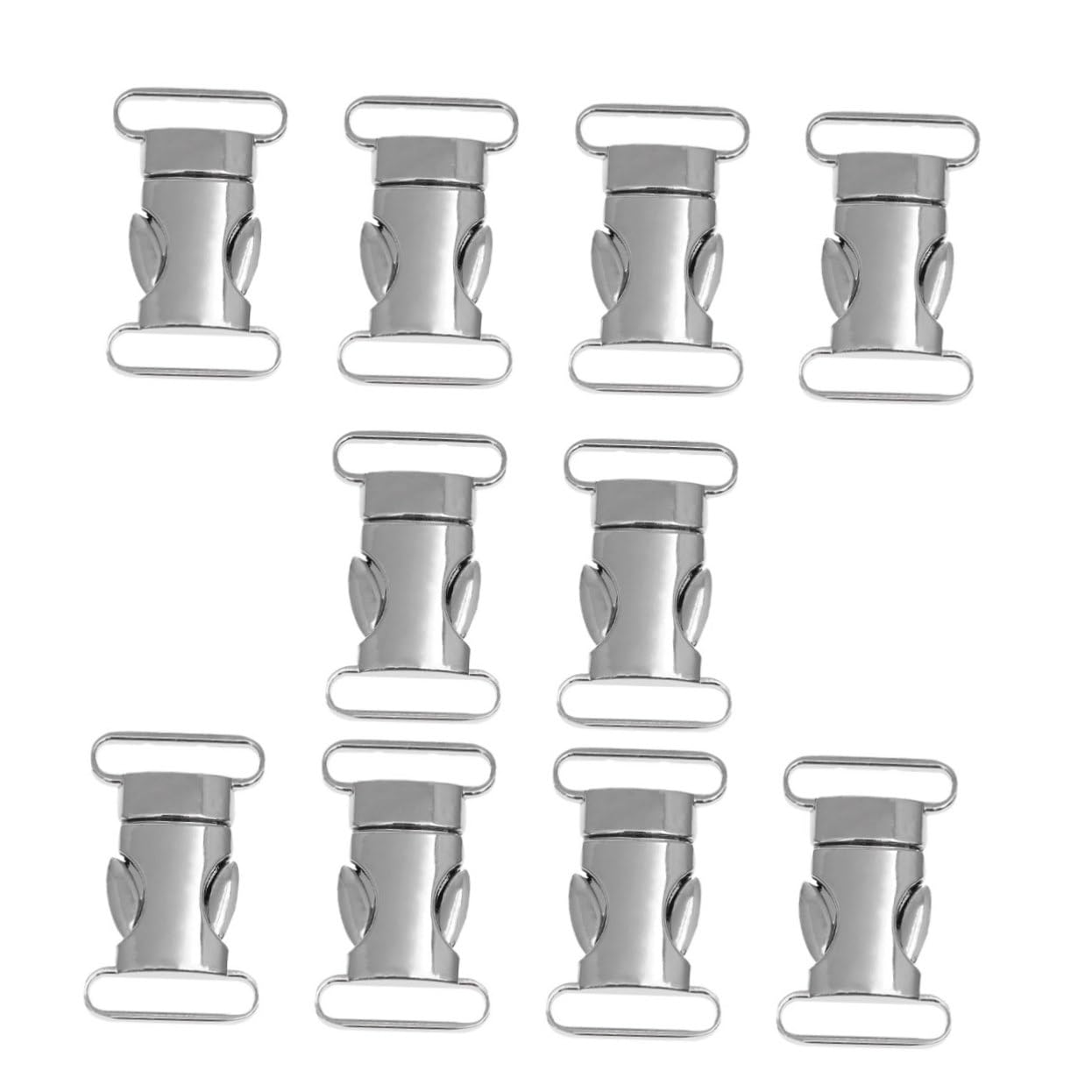 STOBOK 10pcs Silver Metal Side Release Durable for Webbing for Collars and Backpack Engraveable Finish for Custom Branding