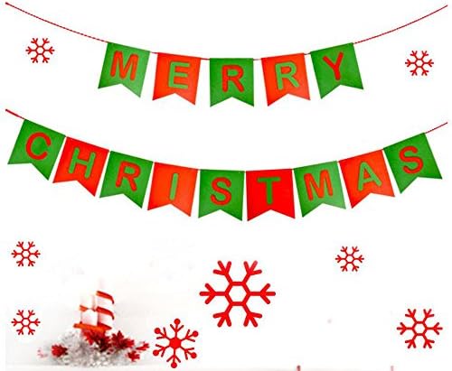 Merry Christmas Banners with Non-woven Fabrics for Christmas Party Holiday Home Decoration