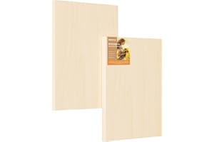 HANSILK Wooden Art Panels for DIY Painting - Christmas Crafts & Home Décor | 12x16 Inch Canvas Wood Boards, Unfinished Wooden Canvas for Adults & Kids (2-Pack)