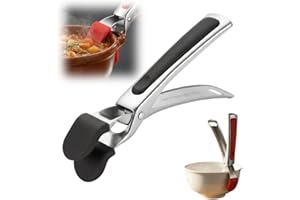 Hot Plate Gripper Anti Scald, Stainless Steel Multi Purpose Hot Plate Gripper, Anti-Scald Bowl Dish Grippers for Kitchen (Bla