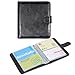 Wisdompro Business Card Book Organizer, Premium PU Leather Wallet Name Credit ID Card Holder Case with Magnetic Shut for 64 Business Cards (Build in 64 Card Slot & 14 Small Cells for Memory Cards)