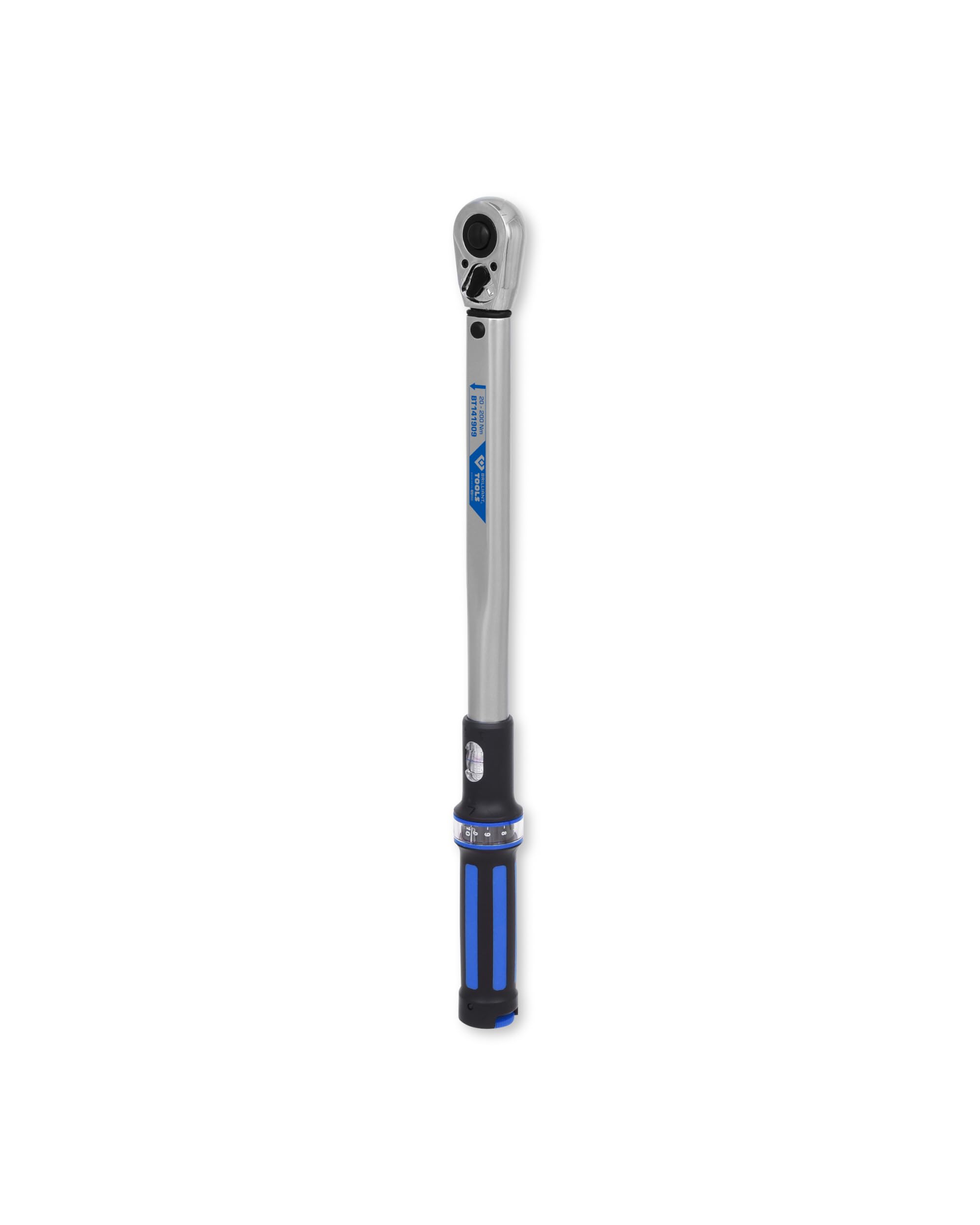 BRILLIANT TOOLS Ratchet Torque Wrench 1/2 Inch with Reversible Ratchet Head BT141908 I 10-100 Nm I with Double Scale in Nm and lbf•ft I Precision Wrench
