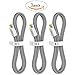 VOJO (3 Pack) 4ft Micro USB Cable [Grey], Tangle-Free High Speed USB 2.0 Male A to B Sync & Charging Cord for Android, Cameras and More