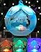 Christmas Globe Ornament - LED Lighted Glass Ball Ornament with Hand Painted Holiday Designs - Glass Tree