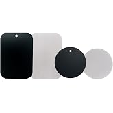 GDMINLO Mount Metal Plate（4Pack） for Magnetic Car Mount Phone Holder with Full Adhesive for Phone Magnet, （2 Rectangle and 2 Round）
