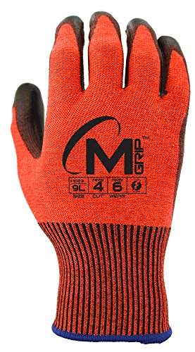 Apollo Performance Work Gloves 1025, Miracle Grip Cut Protect 4 with NeverSlip Technology, Cut Resistant Glove, 13 Gauge HPPE Knit, ANSI Cut Level 4, Touch Screen Capabilities with Lightning Touch Technology, 1 Pair, XX-Large, Red