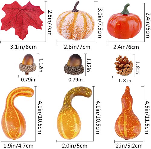 coowei 166 PCS Thanksgiving Decoration for Home Artificial Pumpkins Set for Decoration Fall Harvest Home Decoration Wedding Party Table Fireplace Decor