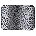 BDK Carpeted 4 Piece Mat Leopard Animal Print Auto Car Vehicle Universal Fit (White/Gray)