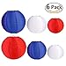 OULII Fourth of July 6 Pack Paper Lanterns Patriotic Hanging Decoration Assorted Sizes
